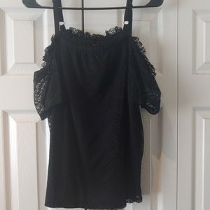 Torrid Black Lace Cold Shoulder Top